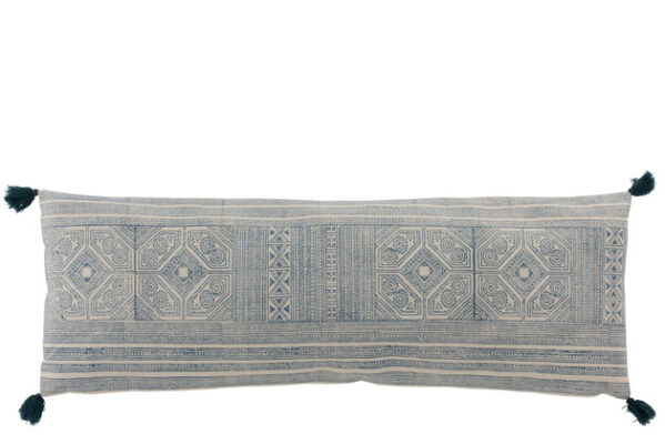 Cuscino Rettangolare Azteco Cotone Blu/Bianco - Jolipa