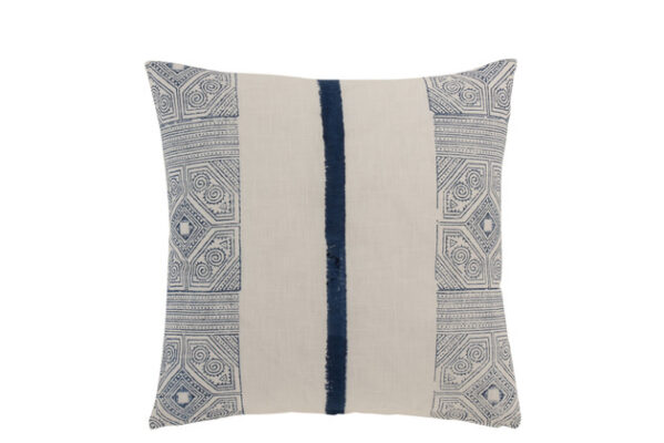 Cuscino Riga Azteco Cotone Blu/Bianco - Jolipa