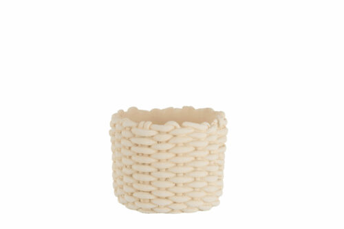 Portavasi intrecciato beige small – Jolipa