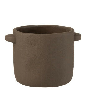 Vaso Gustave Cemento Marrone Scuro Large – Jolipa