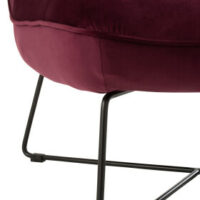 Sedia loungein tessuto burgundy e metallo - Jolipa - immagine 3
