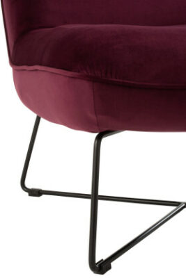 Sedia loungein tessuto burgundy e metallo - Jolipa - immagine 3