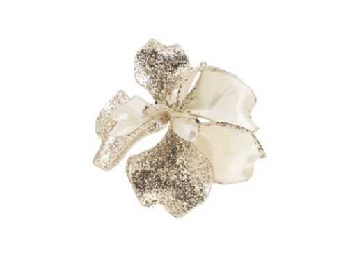 CLIP PEARL FLOWER CREMA/ORO – BRUCO
