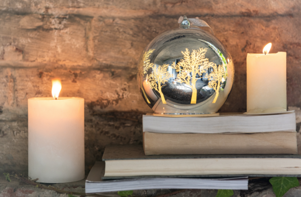 Pallina Naturale Led Alberi Vetro Angelo - immagine 2