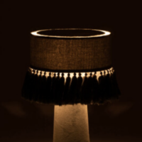 Lampada Da Tavola Eve Rotonda Velluto Cotone Verde Grigio - Jolipa - immagine 2