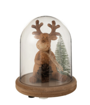 Campana Renna Legno Marrone Large