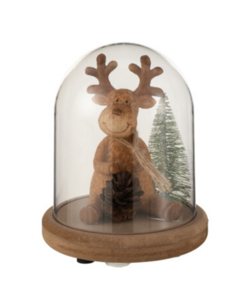 Campana Renna Legno Marrone Large