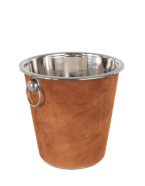 Secchiello Ghiaccio Rotondo Pelle Cognac