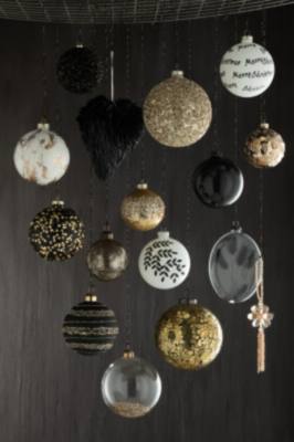 Scatola 6 Palline Di Natale in paillettes dorate - immagine 2