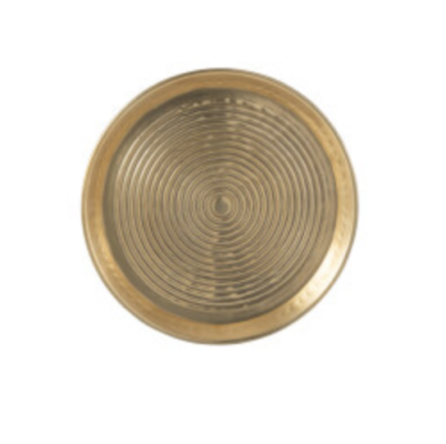 Vassoio Rotondo Anelli Alluminio Oro Small 30cm