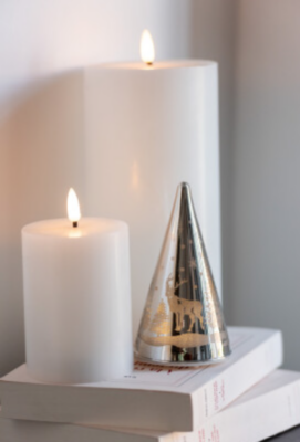 Cono Decorativo Led Inverno Vetro Argento Small - immagine 2