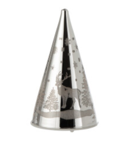 Cono Decorativo Led Inverno Vetro Argento Small