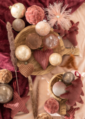 Scatola 6 Palline Di Natale Stelle Vetro Bronzo - immagine 2
