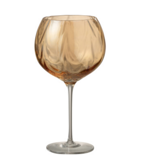Bicchiere Da Vino Irregolare Vetro Ambra
