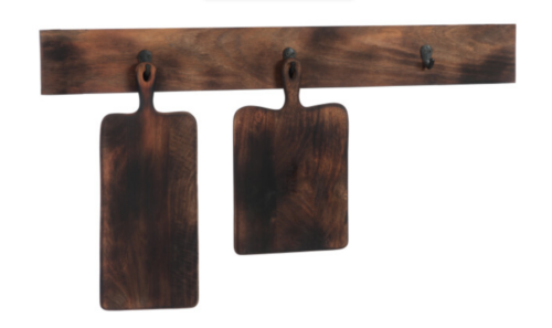 Attaccapanni 3 Ganci Legno Marrone Scuro