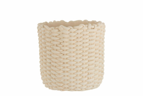 Portavasi intrecciato beige large – Jolipa