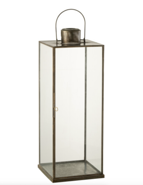 Lanterna Alto Vetro/Metallo Bronzo – Jolipa