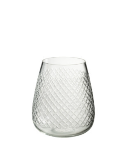 Vaso Quadretti Vetro Trasparente Small – Jolipa