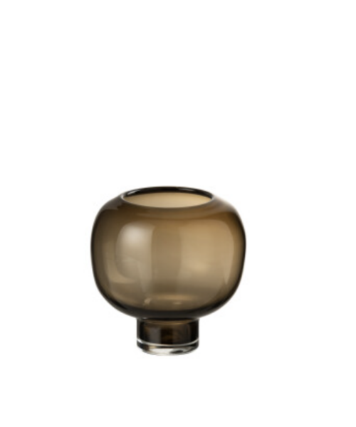 Vaso con Piede Rotondo Vetro Marrone Scuro Large – Jolipa