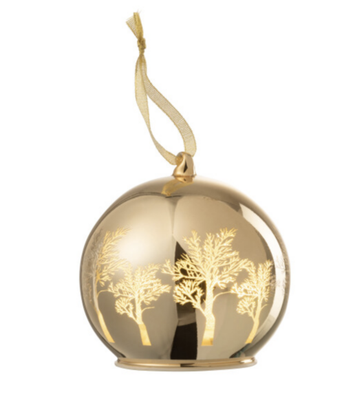 Pallina Natura Led Alberi Vetro Oro – JOLIPA
