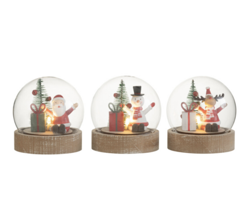 Campana con personaggi natalizi e luci led – JOLIPA