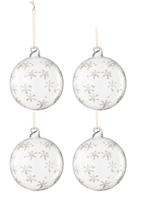 Scatola 4 Palline Di Natale Fiori Vetro – JOLIPA