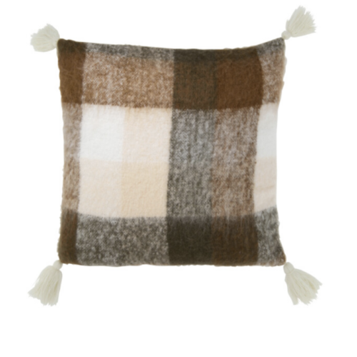 Cuscino Quadretti morbido Marrone/Beige – JOLIPA
