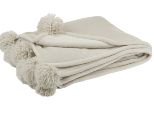 Plaid Pompon Beige – JOLIPA