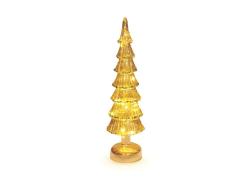 Albero di Natale in vetro con led ambra