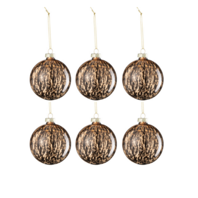 Set 6 palline di Natale animalier