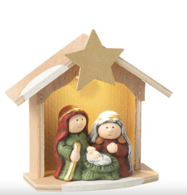Piccolo presepe in porcellana con led Jolipa