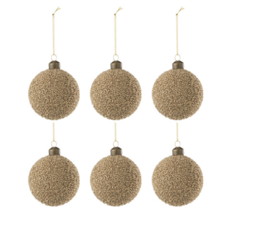 Set di 6 palline in paillettes dorate