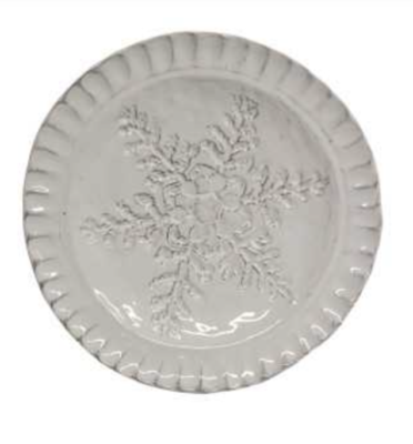 Piatto da dessert con fiocco di neve in ceramica Virginia