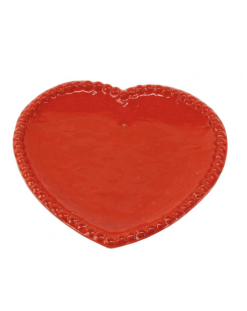 Piattino cuore dessert rosso | Virginia Casa