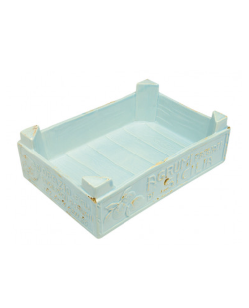 Cassettiera frutta piccola in ceramica acquamarina | Virginia Casa