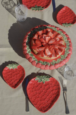 Mini piattino in ceramica con decoro fragola - VIRGINIA CASA