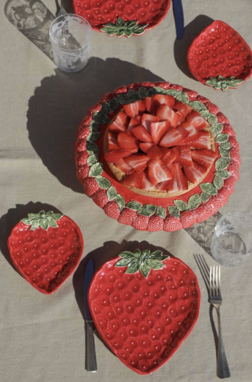 Mini piattino in ceramica con decoro fragola – VIRGINIA CASA