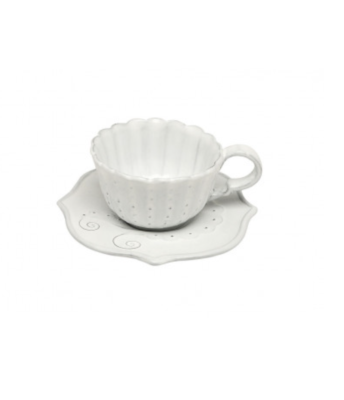 Tazza e piattino da the in ceramica - VIRGINIA CASA
