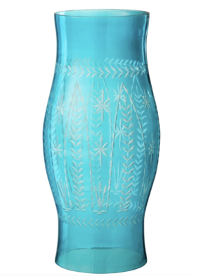 Copri candela in vetro azzurro - JOLIPA