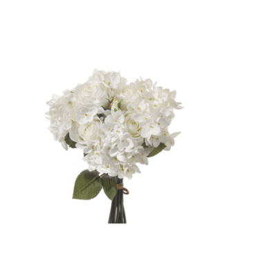BUNDLE ROSE E ORTENSIE X9 CM32 BIANCO - BRUCO