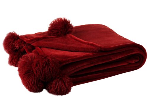 Plaid pompon rosso – Jolipa