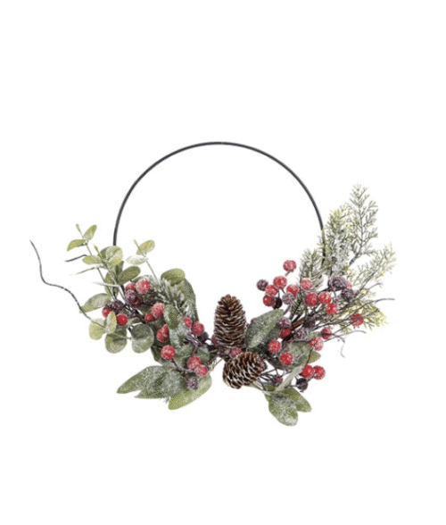 CORONA PINO FROSTED CON PIGNE E BACCHE – Bruco