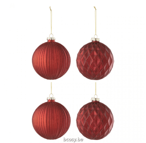 Palline di Natale rosse in vetro – Jolipa