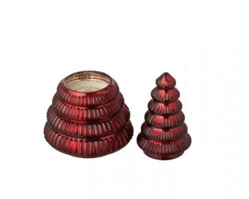 Candela albero di Natale in vetro rosso – Jolipa
