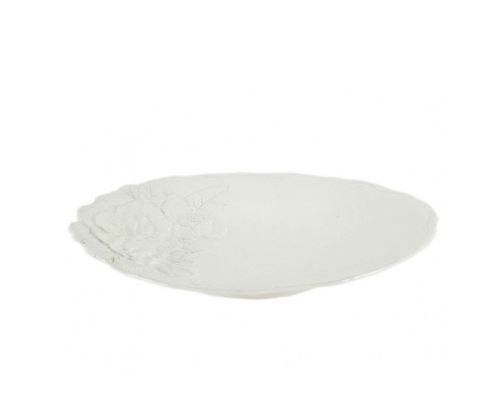 VASSOIO OVALE LINEA ROMANTICA IN CERAMICA BIANCO – VIRGINIA CASA