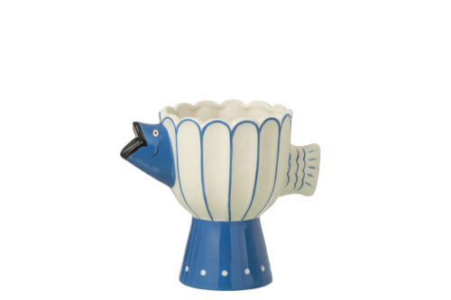 Vaso Pesce Pallini Dolomite Blu/Bianco – Jolipa