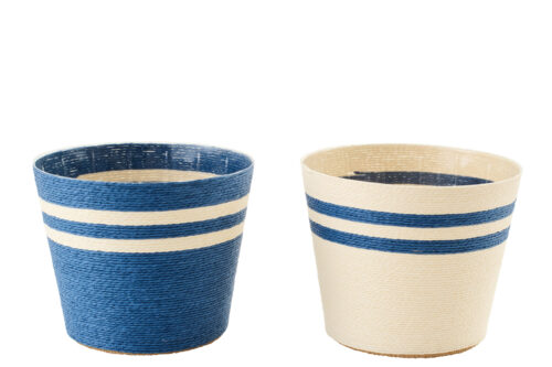 Portavasi Rigato Carta Bianco/Blu Scuro Extra set di 2 – Jolipa