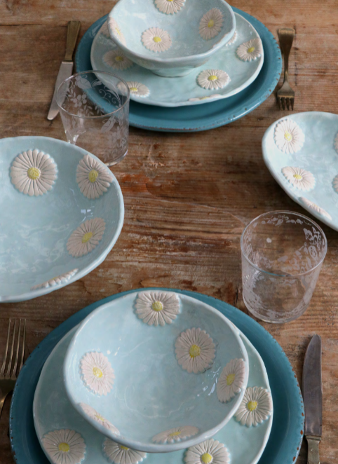 PIATTO PICCOLO D22CM “MARGHERITE” CELESTE *PRATO* – Virginia Casa