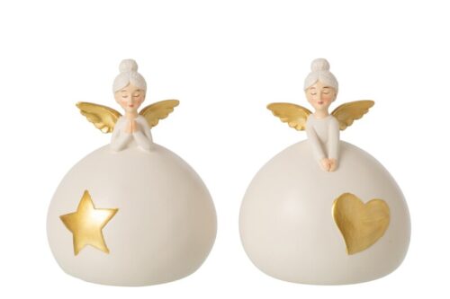SET 2 ANGELI CUORE/STELLA ORO BEIGE – JOLIPA