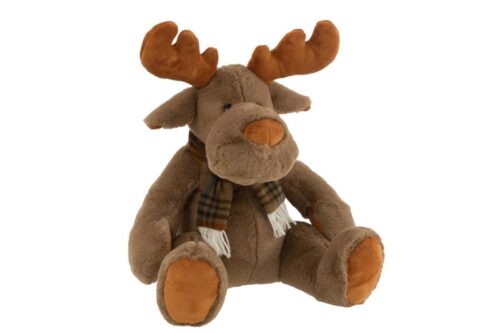 RENNA CON SCIARPA PELUCHE MARRONE – JOLIPA